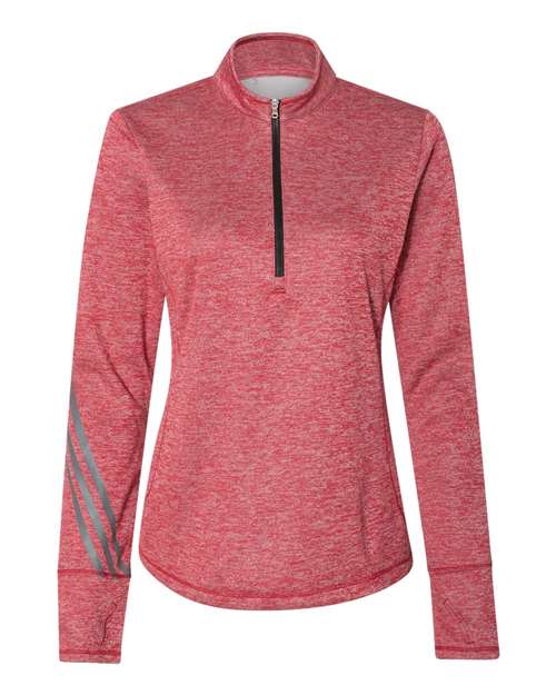 Adidas - Women's Brushed Terry Heathered Quarter-Zip Pullover. A285