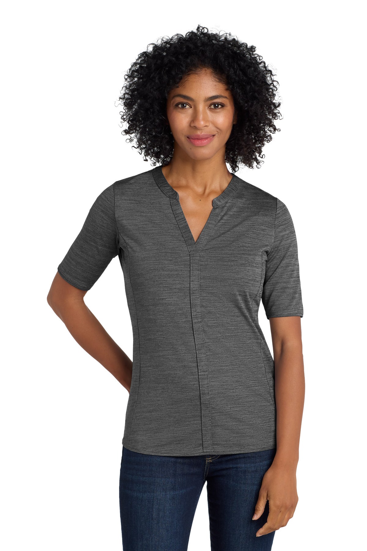 Port Authority  Women's Stretch Heather Open Neck Top  LK583