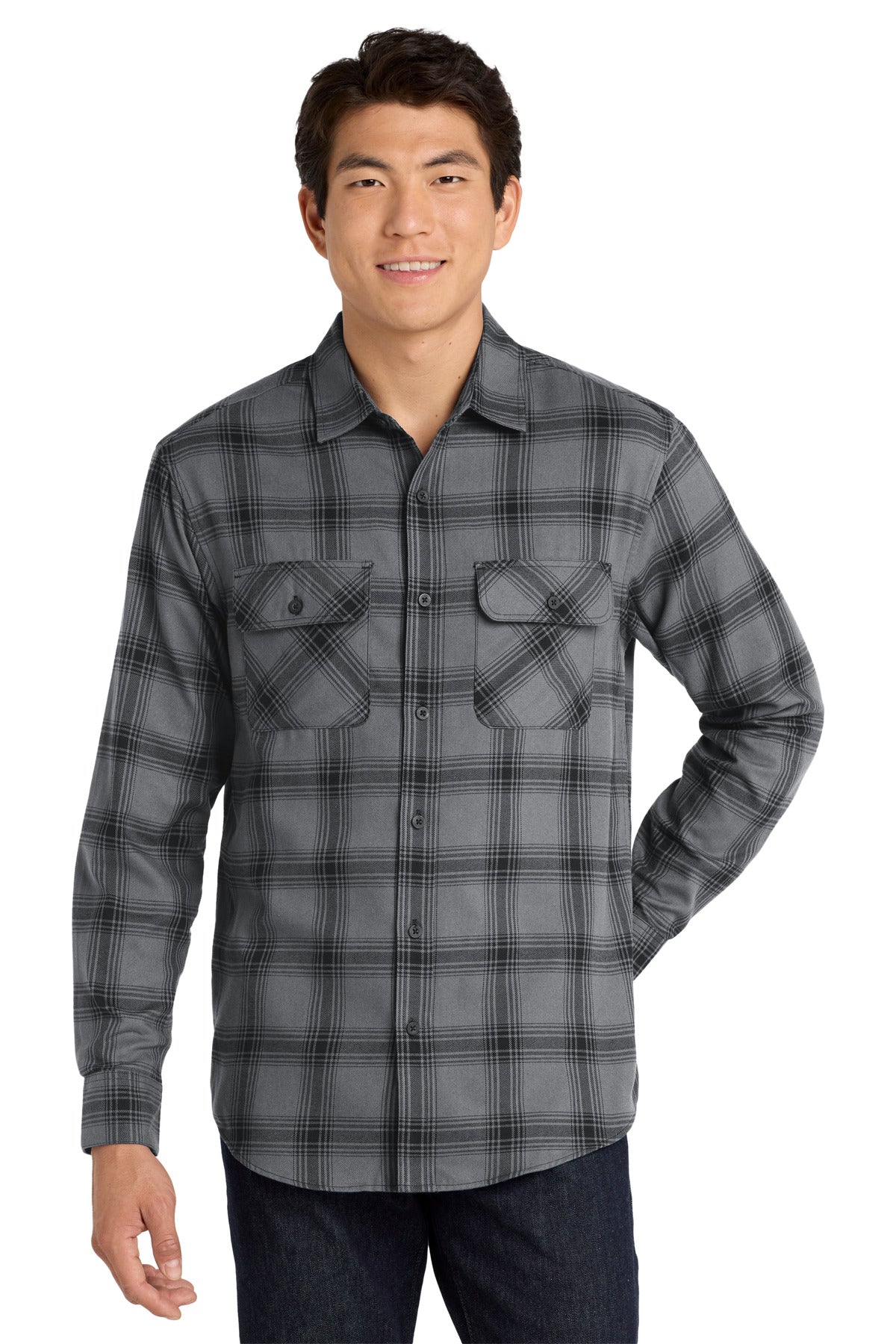 Port Authority Plaid Flannel Shirt. W668