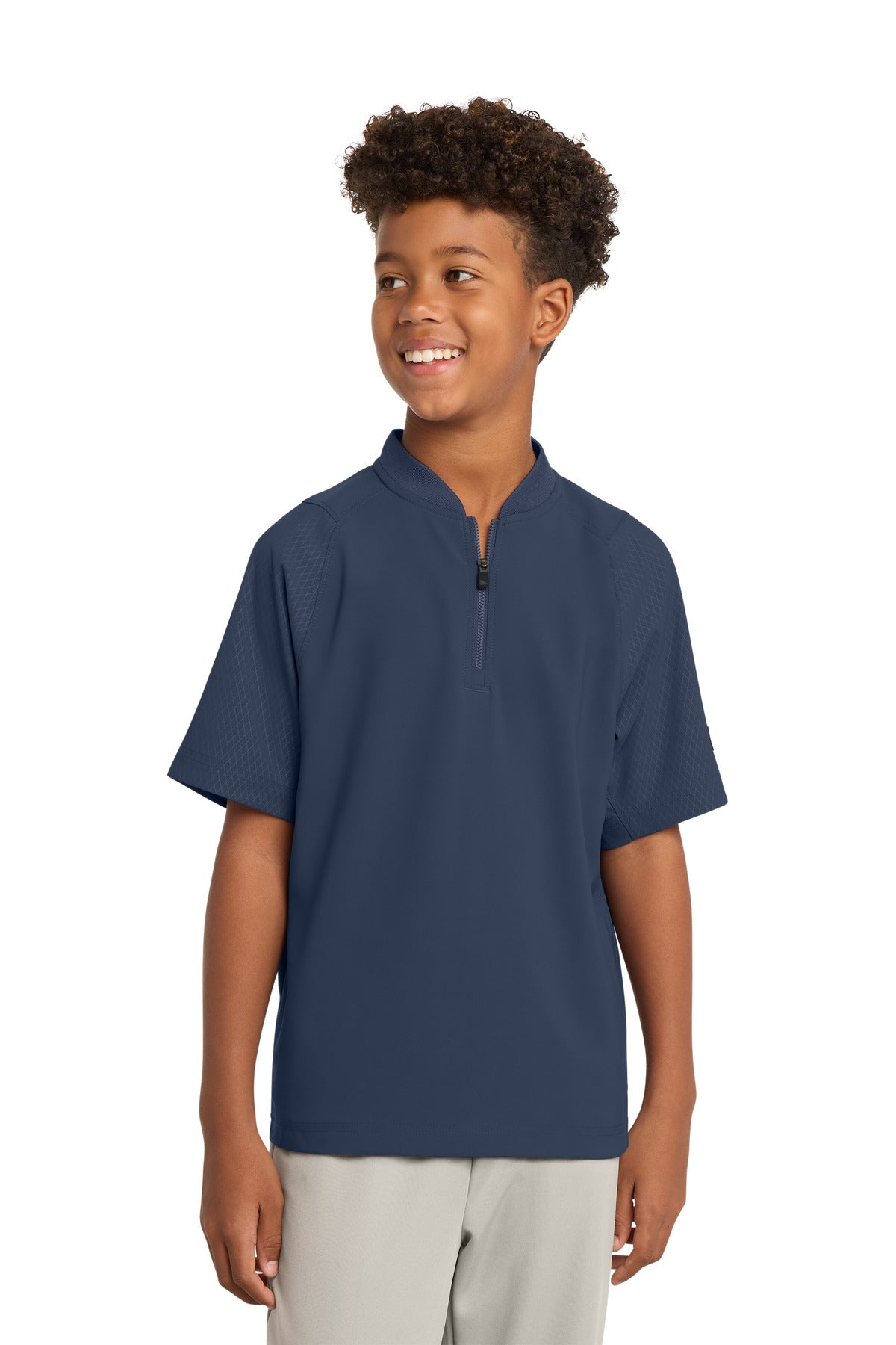 New Era  Youth Cage Short Sleeve 1/4-Zip Jacket. YNEA600