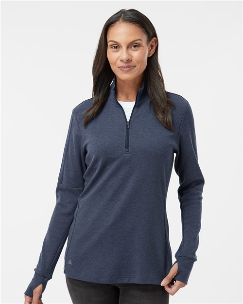 Adidas - Women's 3-Stripes Quarter-Zip Sweater. A555