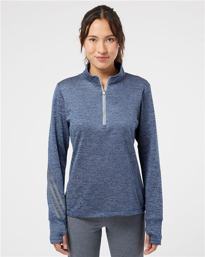 Adidas - Women's Brushed Terry Heathered Quarter-Zip Pullover. A285