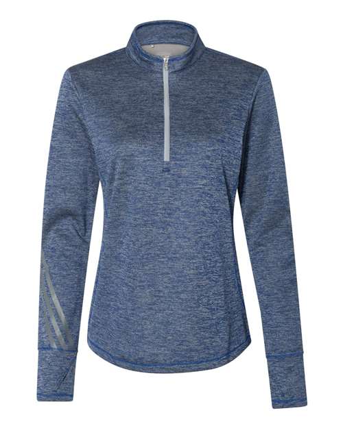 Adidas - Women's Brushed Terry Heathered Quarter-Zip Pullover. A285