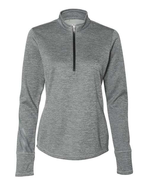 Adidas - Women's Brushed Terry Heathered Quarter-Zip Pullover. A285