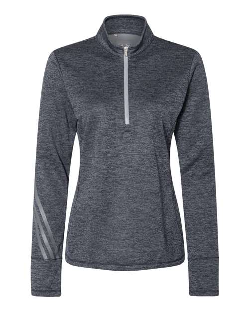 Adidas - Women's Brushed Terry Heathered Quarter-Zip Pullover. A285