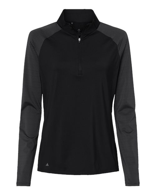 Adidas - Women's Stripe Block Quarter-Zip Pullover. A521