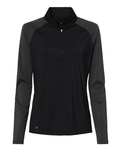 Adidas - Women's Stripe Block Quarter-Zip Pullover. A521