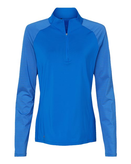 Adidas - Women's Stripe Block Quarter-Zip Pullover. A521