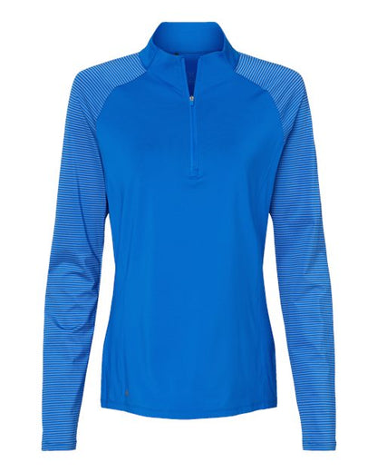 Adidas - Women's Stripe Block Quarter-Zip Pullover. A521
