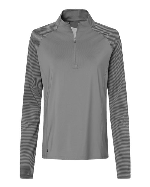Adidas - Women's Stripe Block Quarter-Zip Pullover. A521