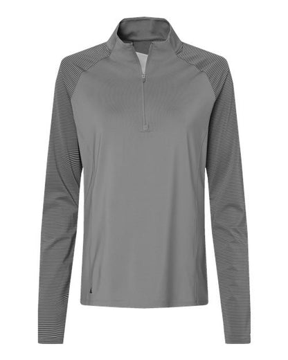 Adidas - Women's Stripe Block Quarter-Zip Pullover. A521